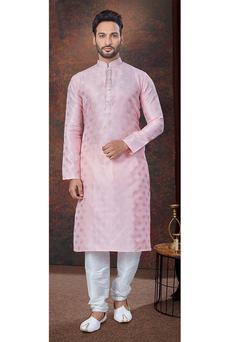 Exuberant Pink Designer Kurta and Churidar Set for Engagement and Reception