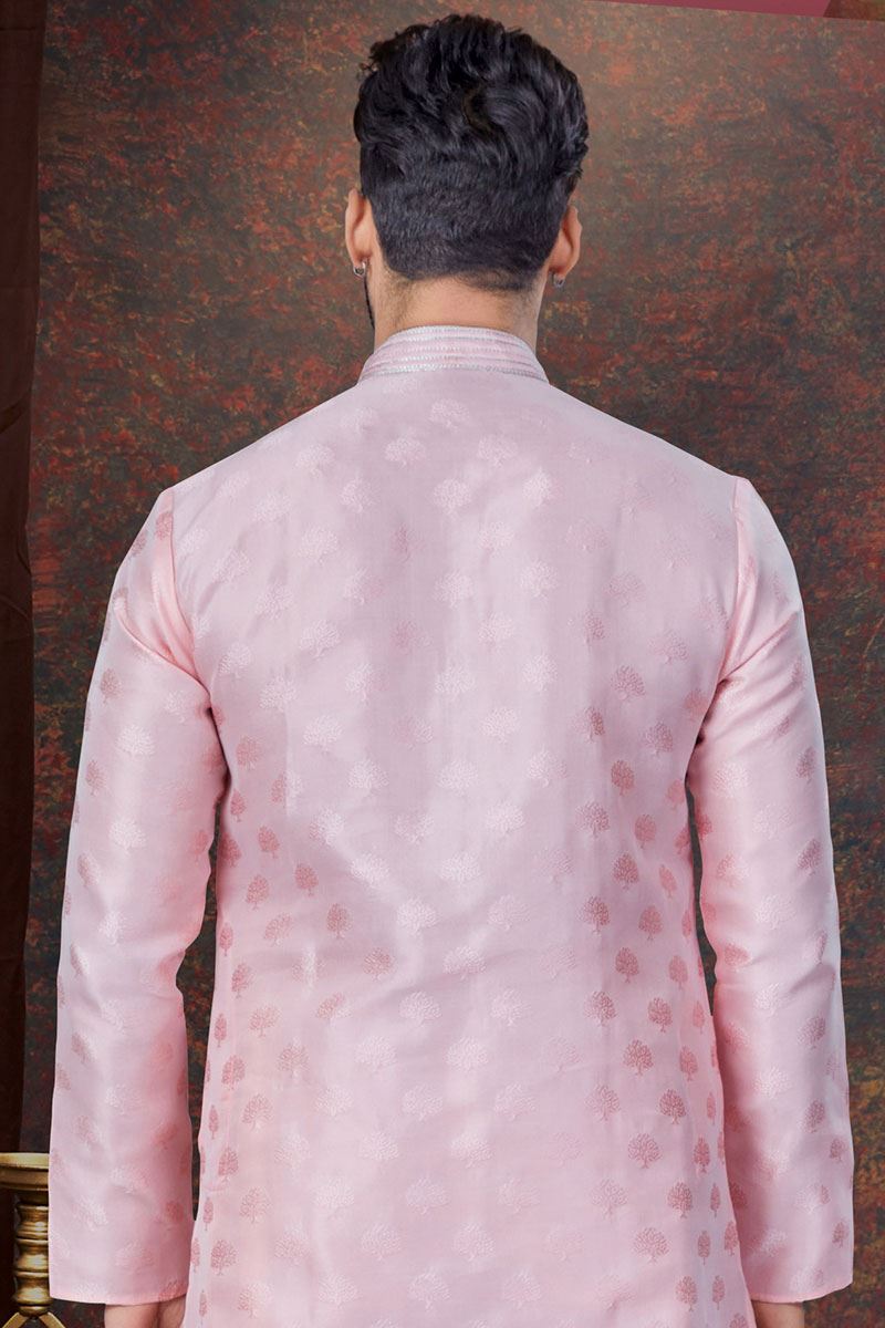Exuberant Pink Designer Kurta and Churidar Set for Engagement and Reception