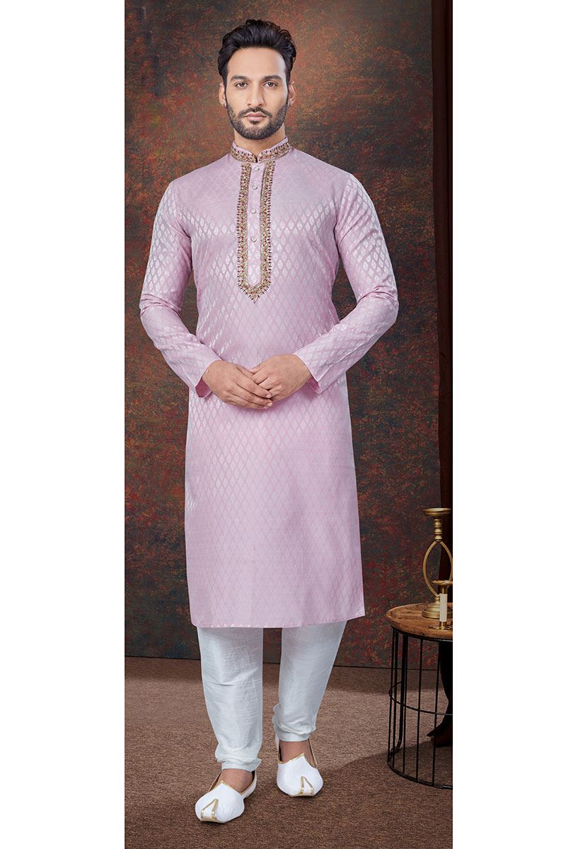 Exquisite Lavender Designer Kurta and Churidar Set for Engagement and Festivals
