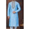 Charismatic Sky Blue Designer Kurta and Churidar Set for Wedding and Engagement