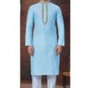 Splendid Sky Blue Designer Kurta and Churidar Set for Engagement, Wedding, and Festivals