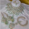 Outstanding Mint Green Bridal Designer Necklace Set for an Engagement and Reception