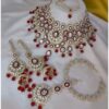 Smashing Red Bridal Designer Necklace Set for a Wedding