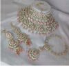 Flawless Baby Pink Bridal Designer Necklace Set for an Engagement and Reception
