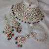 Vibrant Rani Pink and Green Bridal Designer Necklace Set for a Wedding and Reception