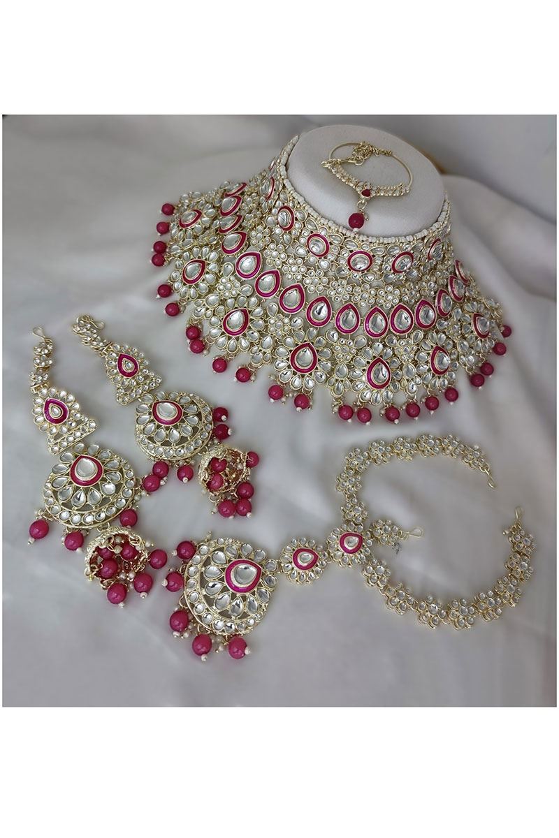 Striking Rani Bridal Designer Necklace Set for a Wedding and Reception