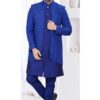 Dashing Navy Blue Designer Indo-Western Men’s Wear for Reception, Engagement, and Party
