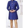 Amazing Navy Blue Designer Indo-Western Sherwani for Reception, Wedding, and Engagement