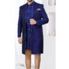 Delightful Navy Blue Designer Indo-Western Men’s Wear for Reception, Engagement, and Party