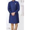 Aesthetic Navy Blue Designer Indo-Western Sherwani for Reception, Wedding, and Party