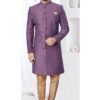 Exquisite Light Wine Designer Indo-Western Sherwani for Reception and Engagement