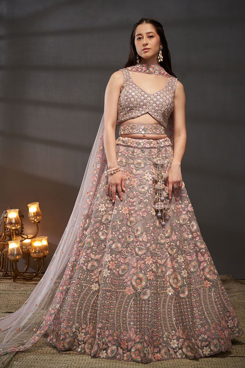 Charismatic Mauve Colored Designer Lehenga Choli