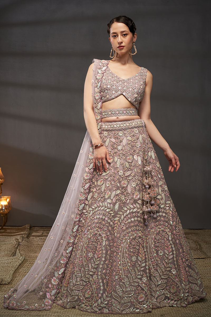 Ethnic Mauve Colored Designer Lehenga Choli