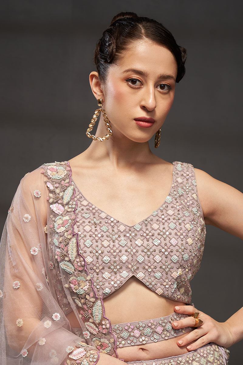 Ethnic Mauve Colored Designer Lehenga Choli