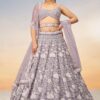 Stunning Mauve Designer Indo-Western Lehenga Choli for Sangeet and Reception