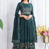 AwesomeTeal Art Silk Designer Anarkali Suit for a Party, and Festival