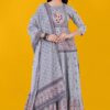 Stylish Grey Art Silk Designer Anarkali Suit for a Party, and Festival
