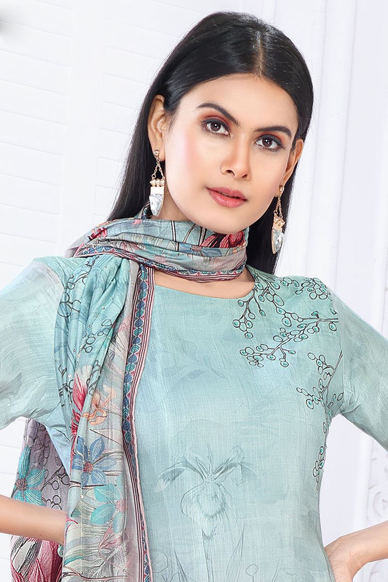 Fashionable Art Silk Designer Straight Cut Suit for Party and Festival