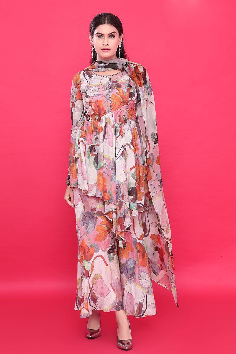 Spectacular Multi Designer Palazzo Suit for Party