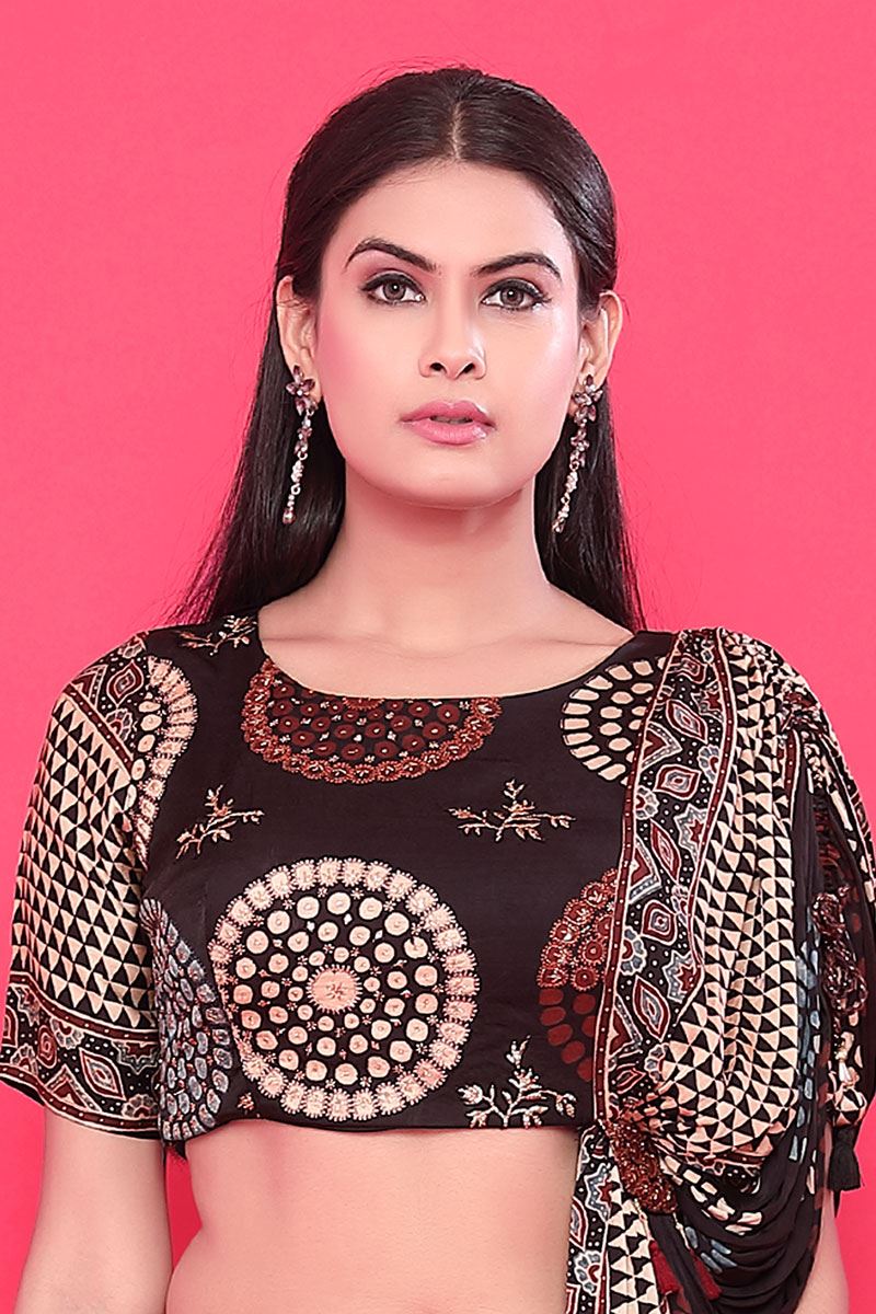 CharismaticBlack Designer Palazzo Suit for Party