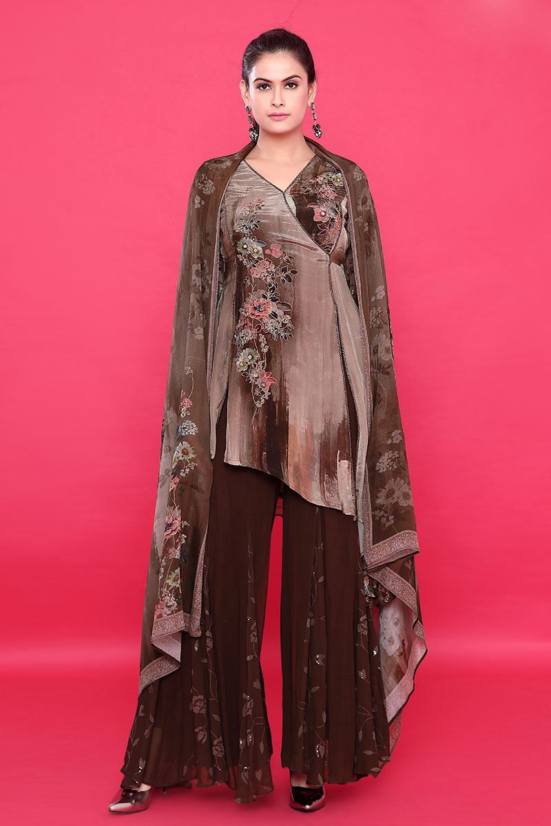 LovelyBrown Designer Palazzo Suit for Party