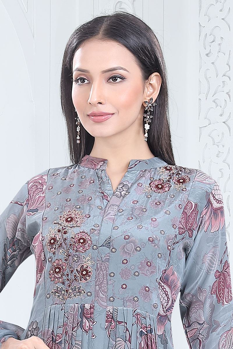 AlluringBlue Designer Palazzo Suit for Festival and Party