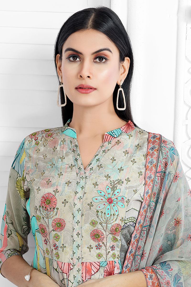 GlamorousSea Green Designer Palazzo Suit for Festival and Party