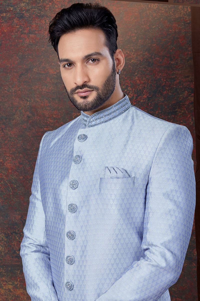 Magnificent Light Lavender Designer Indo-Western Sherwani for Engagement and Reception