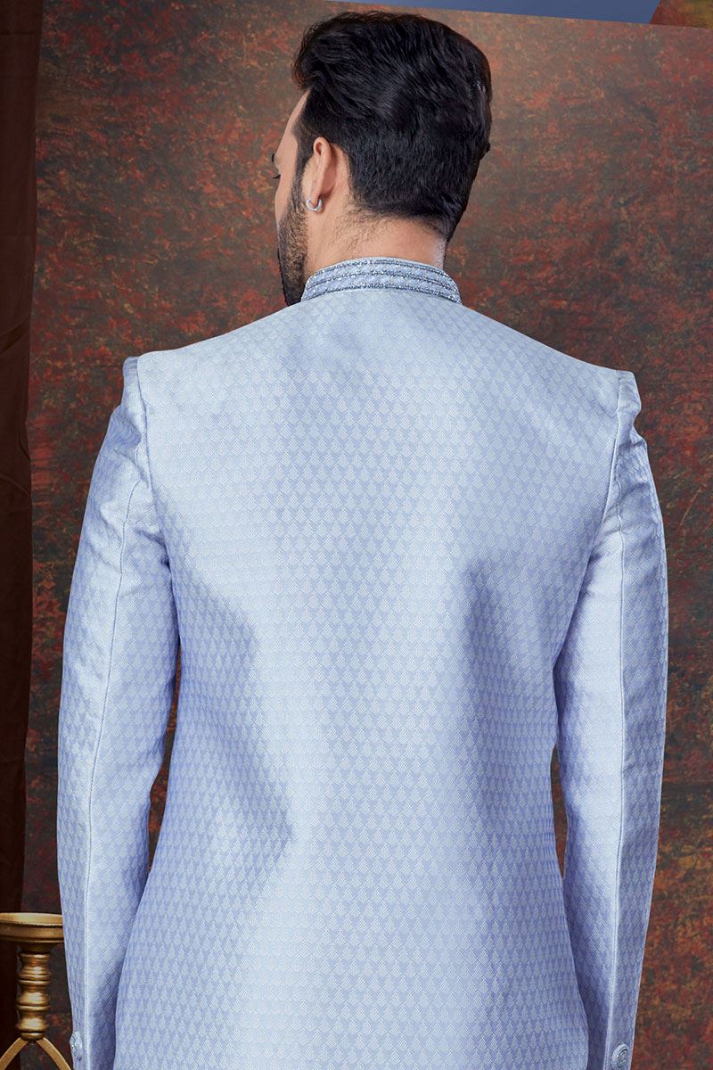 Magnificent Light Lavender Designer Indo-Western Sherwani for Engagement and Reception
