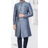 Dashing Grey Designer Indo-Western Sherwani for Wedding and Reception
