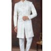 Captivating Cream Designer Indo-Western Sherwani for Engagement and Party