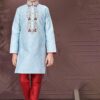 Spectacular Sky Blue Colored Designer Kid’s Kurta Pajama Set for Festivals and Party
