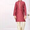 Royal Marron Colored Designer Kid’s Kurta Pajama Set for Festivals, Weddings, Reception, and Party