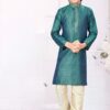 Vibrant Green Colored Designer Kid’s Kurta Pajama Set for Festivals, Weddings, and Party