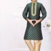 Awesome Green Colored Designer Kid’s Kurta Pajama Set for Festivals, Weddings, Reception, and Party