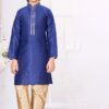 Impressive Navy Blue Colored Designer Kid’s Kurta Pajama Set for Festivals and Party