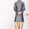 Artistic Grey Colored Designer Kid’s Kurta Pajama Set for Festivals and Party