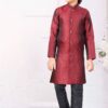 Splendid Maroon Colored Designer Kid’s Kurta Pajama Set for Festivals and Party