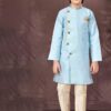 Delightful Sky Blue Colored Designer Kid’s Kurta Pajama Set for Festivals, Engagements, Reception, and Party