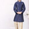 Aesthetic Navy Blue Colored Designer Kid’s Kurta Pajama Set for Festivals, Weddings, and Party