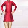 Enticing Maroon Colored Designer Kid’s Kurta Pajama Set for Festivals, Weddings, and Party