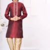 Exuberant Maroon Colored Designer Kid’s Kurta Pajama Set for Festivals, Weddings, Reception, and Party