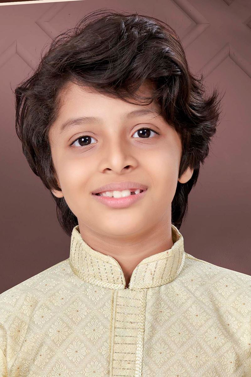Majestic Gold Colored Designer Kid’s Kurta Pajama Set for Festivals, Engagements, Reception, and Party
