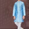 Marvelous Sky Blue Colored Designer Kid’s Kurta Pajama Set for Festivals, Engagements, Reception, and Party