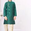 Elegant Green Colored Designer Kid’s Kurta Pajama Set for Festivals, Weddings, and Party