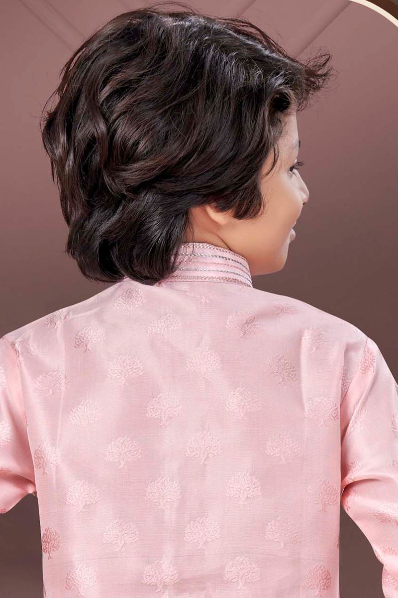 Fancy Pink Colored Designer Kid’s Kurta Pajama Set for Festivals, Engagements, Reception, and Party
