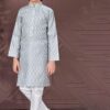 Dashing Grey Colored Designer Kid’s Kurta Pajama Set for Festivals and Party