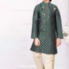 Fancy Green Colored Designer Kid’s Kurta Pajama Set for Festivals, Weddings, and Party