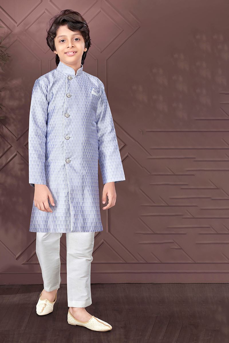 Captivating Light Lavender Colored Designer Kid’s Kurta Pajama Set for Festivals, Engagements, Reception, and Party