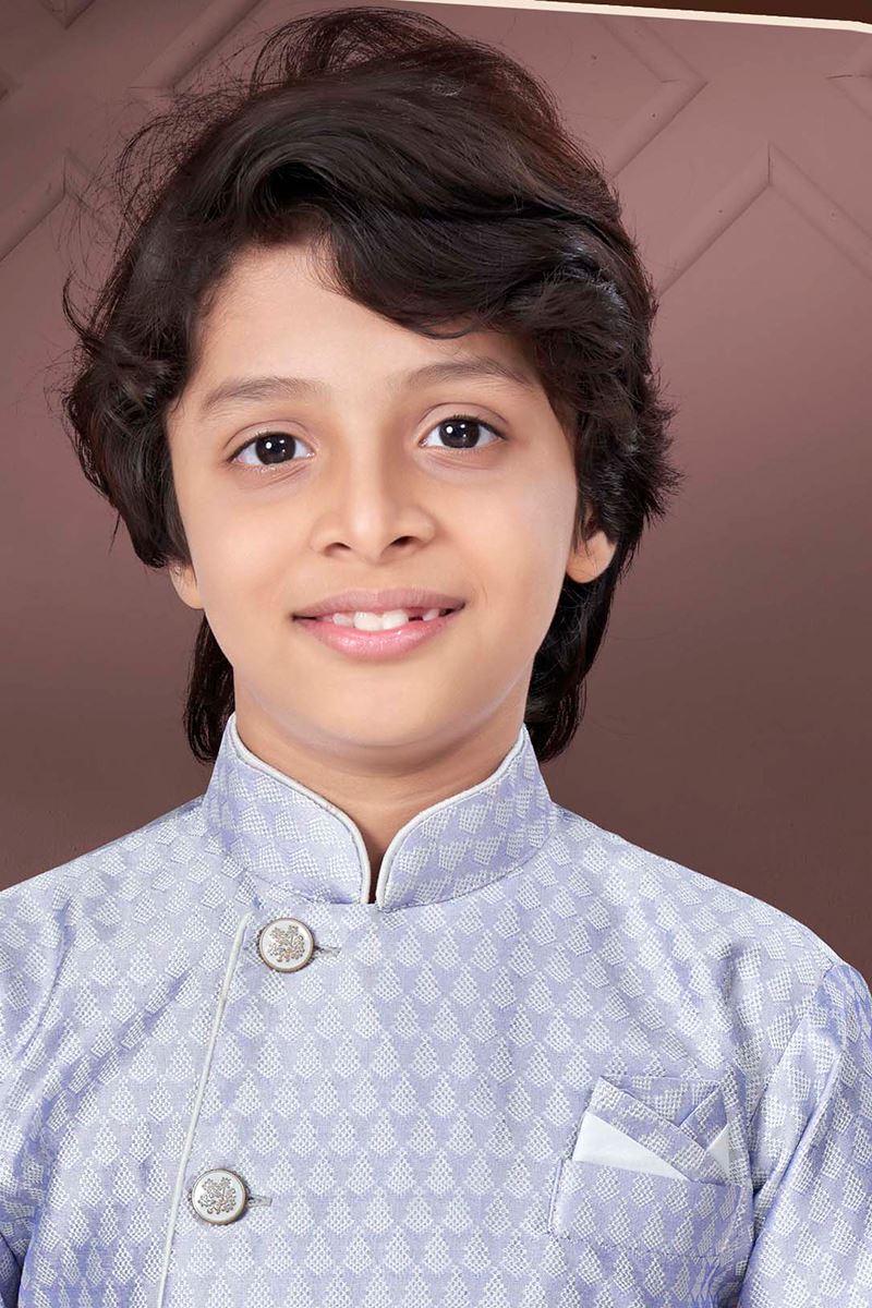 Captivating Light Lavender Colored Designer Kid’s Kurta Pajama Set for Festivals, Engagements, Reception, and Party